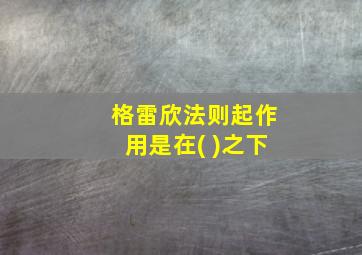 格雷欣法则起作用是在( )之下